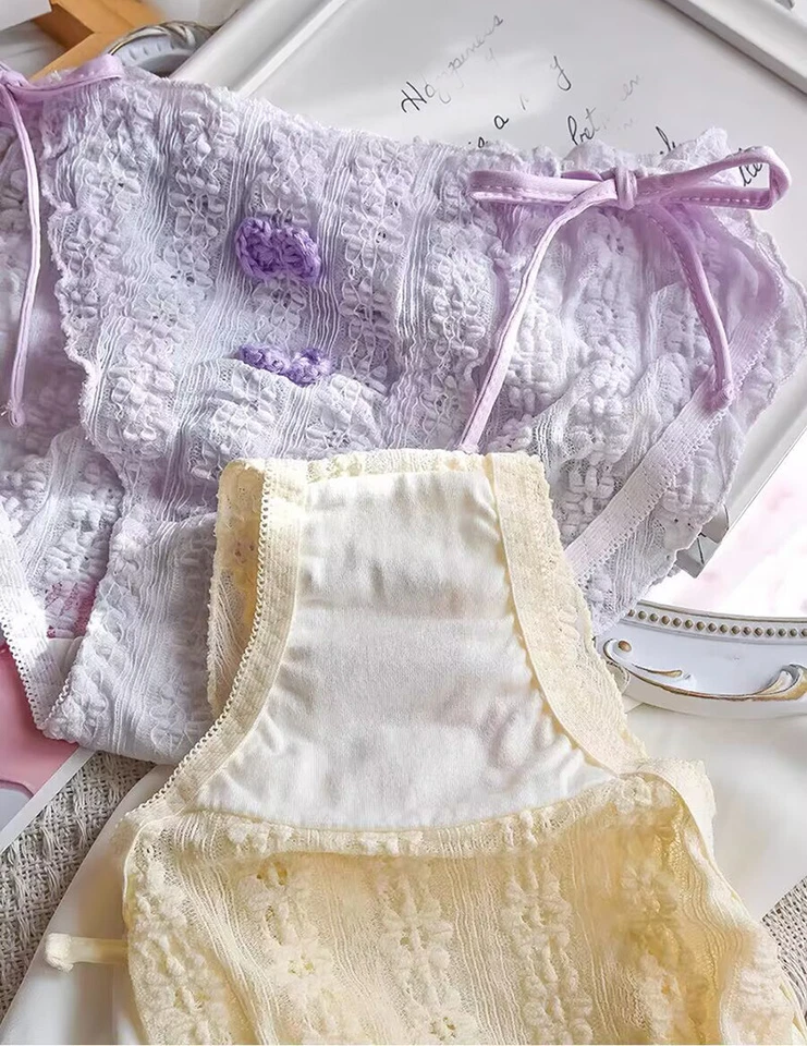 Calzoncillos japoneses Lolita niñas bragas con tiras lindos estudiantes Kawaii calzoncillos nuevos Foto 4 de 4