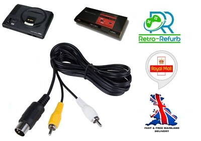 Sega Megadrive 1 TV AV Cable Video Audio Composite Lead Mega Drive Master System