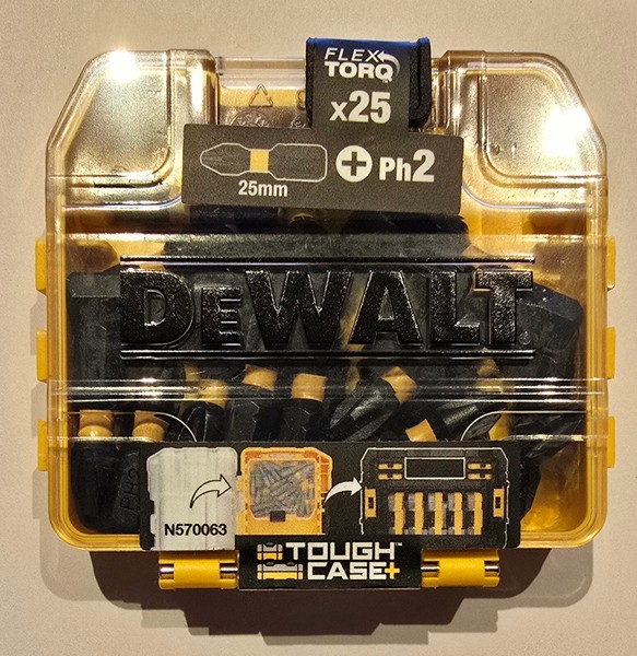 Dewalt Extreme Impact Torsion Flextorx 25 Bits Ph2 Ph 2 DT70555T Bit Tough Case-image