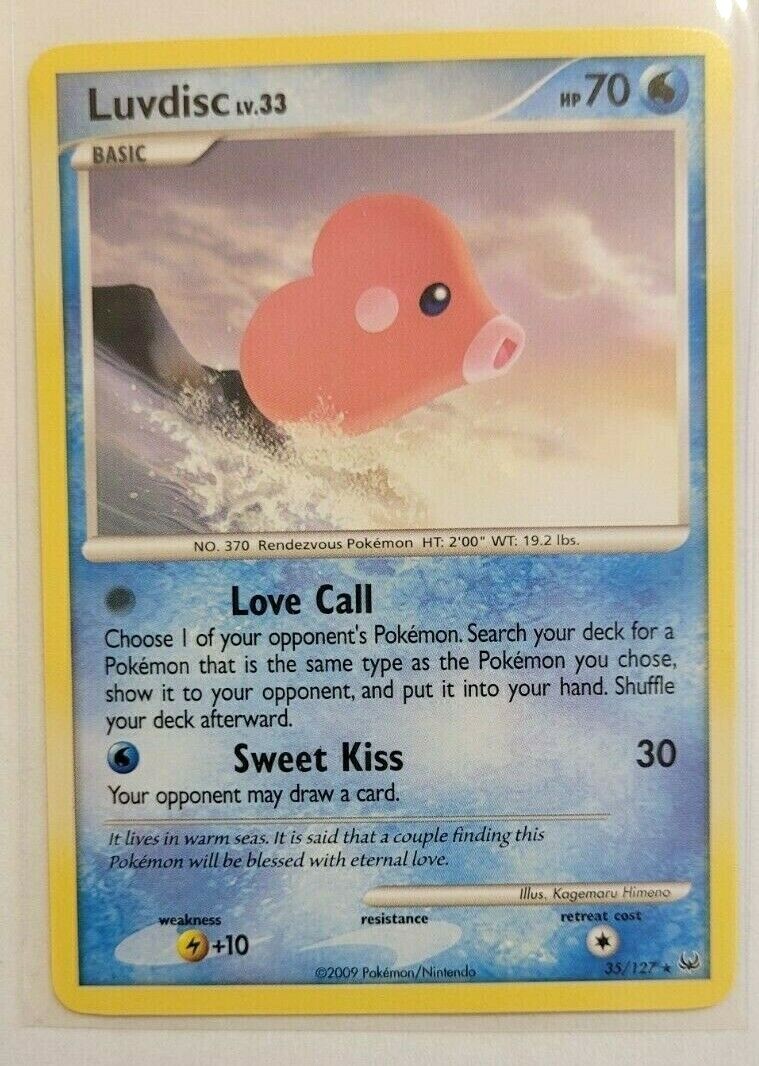Pokemon Platinum Base Set Luvdisc Rare 35/127 NM/M Condition
