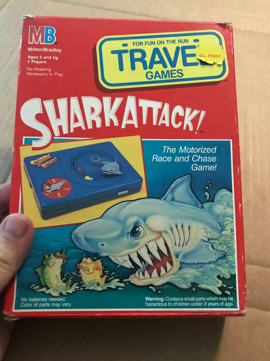 Shark Attack Travel Game Milton Bradley- Works -missing 1 Fish