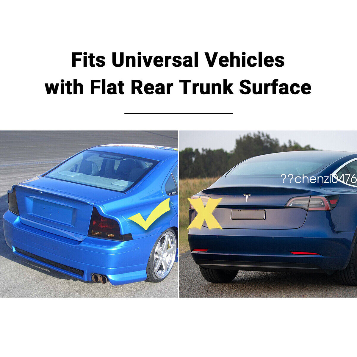 For Maserati MC20 2022-2024 Gloss Black 46" GT Rear Trunk Spoiler Racing Wing