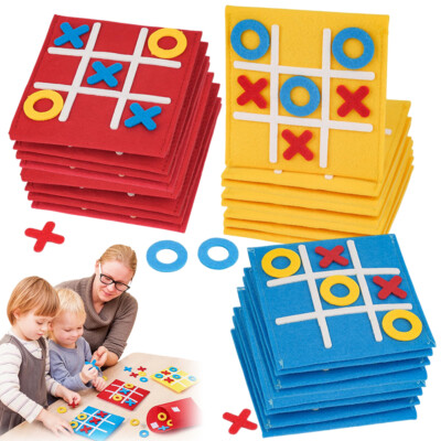24 Filz Tic Tac Toe Spiel Lernspielzeug für Geburtstag Zuhauser Schule Party
