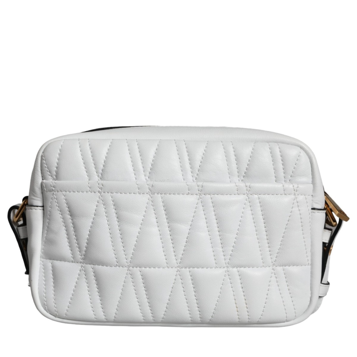 VERSACE Bag White Quilted Nappa Leather Crossbody Shoulder