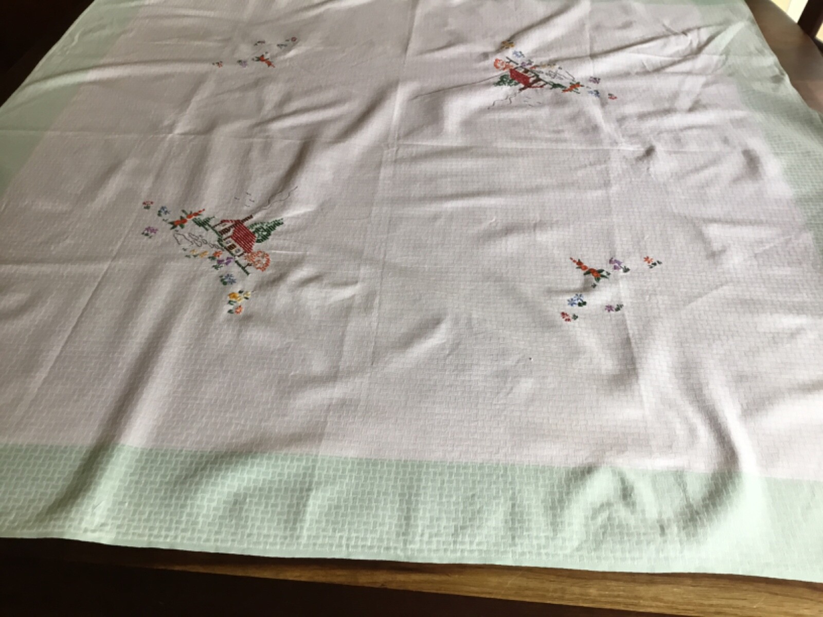 Vintage Semco Hand Embroidered Tablecloth eBay