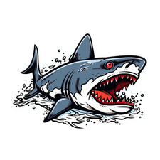 Bloody great white shark sticker laptop tumblr skateboard hardhat  fishing