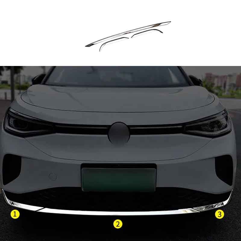 For Volkswagen ID.4 Silver Titanium Protector Strip Front Bumper Bottom 2021-23