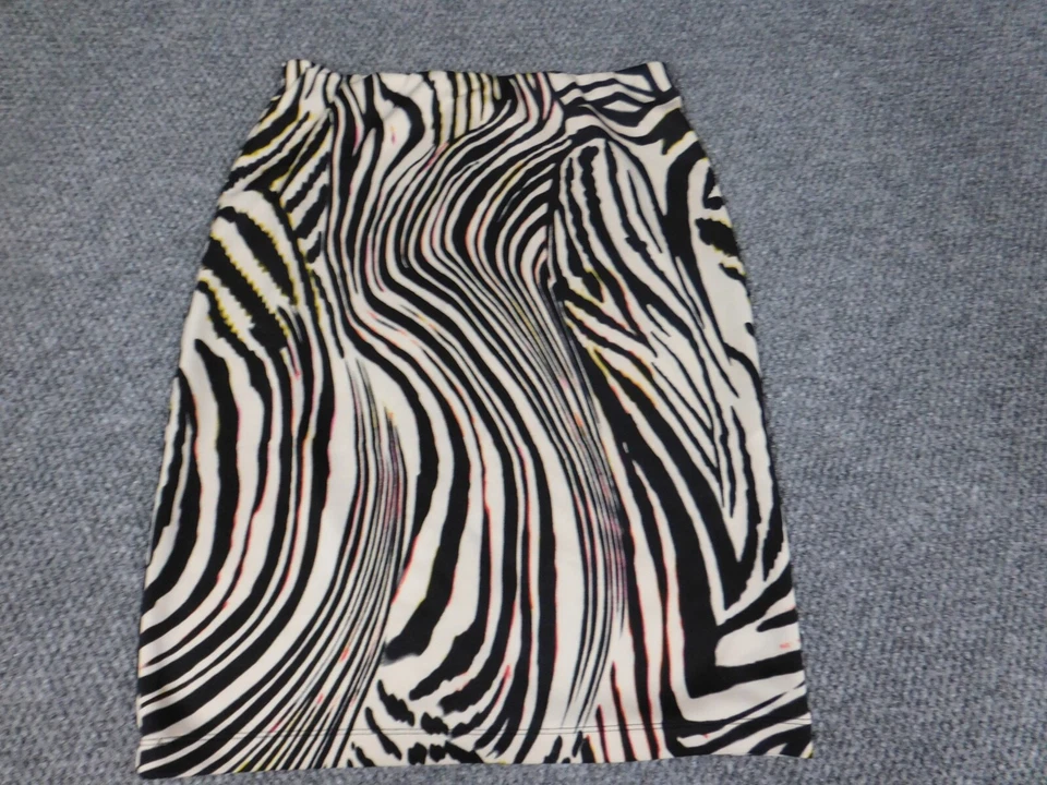 Falda Betsey Johnson Mujer Pequeña Beige Línea A Elástica Estampado Animal Diseñador Foto 3 de 4