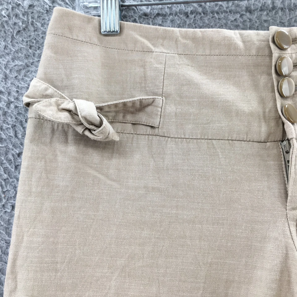 Elevenses Trouser Dress Pants Womens 4 (actual 31x33) Beige Cotton Mid Rise Zip - Image 4 of 4