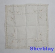 Vintage Womans Something Old Off White Bridal Handkerchief 9" x 9"