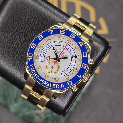 MINT ROLEX YACHT-MASTER II 44MM 116688 18K YELLOW GOLD REGATTA