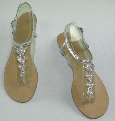 unisa silver rhinestone sandals