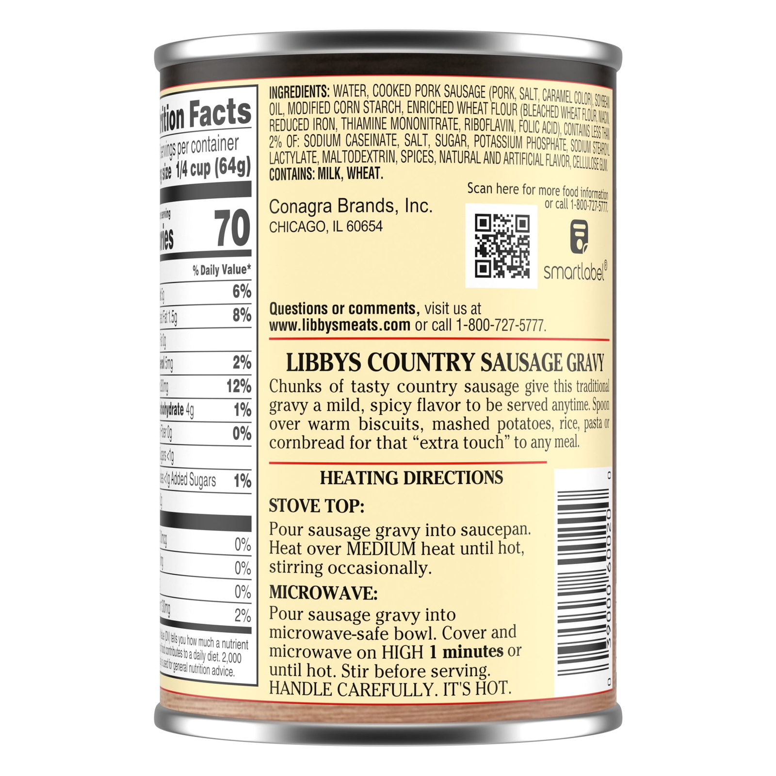 (4 pack) Libby's Country Sausage Gravy, 15 oz Can