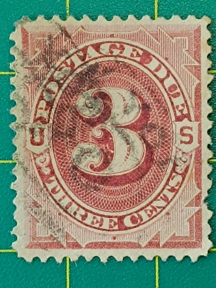 US Stamp, Scott #J17 1884, 3c red brown used, Fine condition, Sc CV OG 1050$ - Image 3 of 4