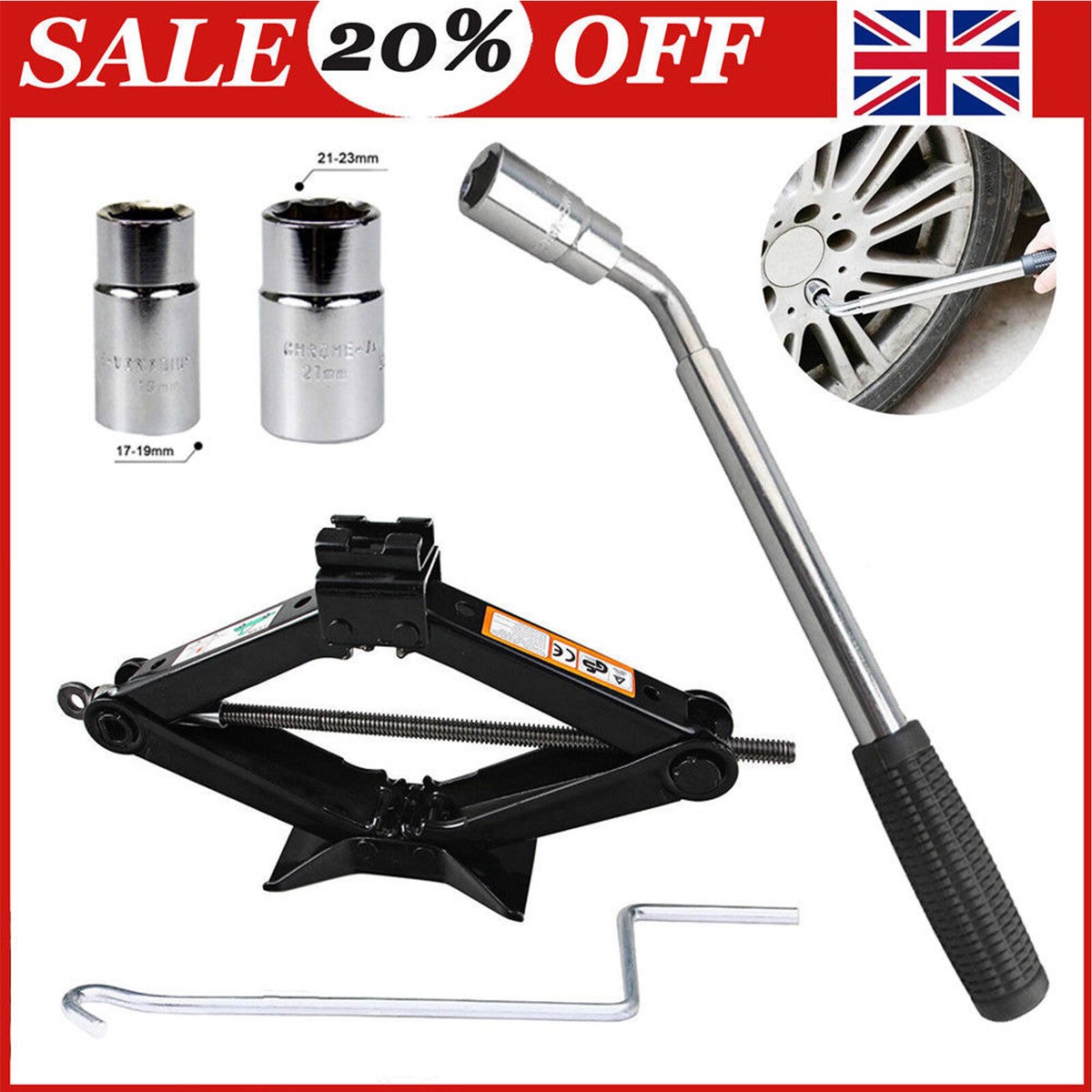 Car Trolley Jack SHALL 2 Ton Scissor Jack & Full Tyre Change Kit ...