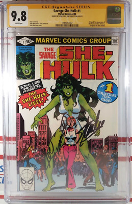    CGC 9.8 STAN LEE & JOE SINNOTT SIGNED SAVAGE SHE-HULK #1 NM/MT 1980 MARVEL