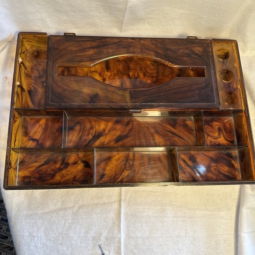 Vintage Schildpatt Look Plexiglas Acryl Waschtisch Tablett Make-up Organizer Taschentuchbox