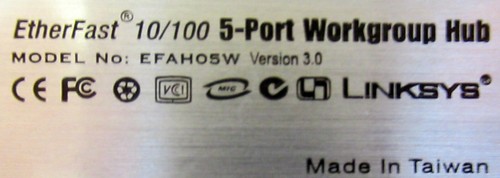 Cisco Linksys EFAHO5W EtherFast 10/100 5- Port Workgroup Hub AC Adapter Included - 第 6/6 張圖片