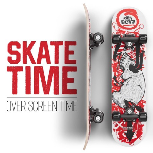 RudeBoyz 17 pollici mini cruiser in legno per principianti skateboard per bambini e bambini - Foto 18 di 61