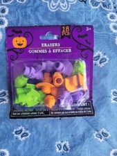 18 Piece Halloween Eraser pencile toppers shaped erasers bat witch pumpkin
