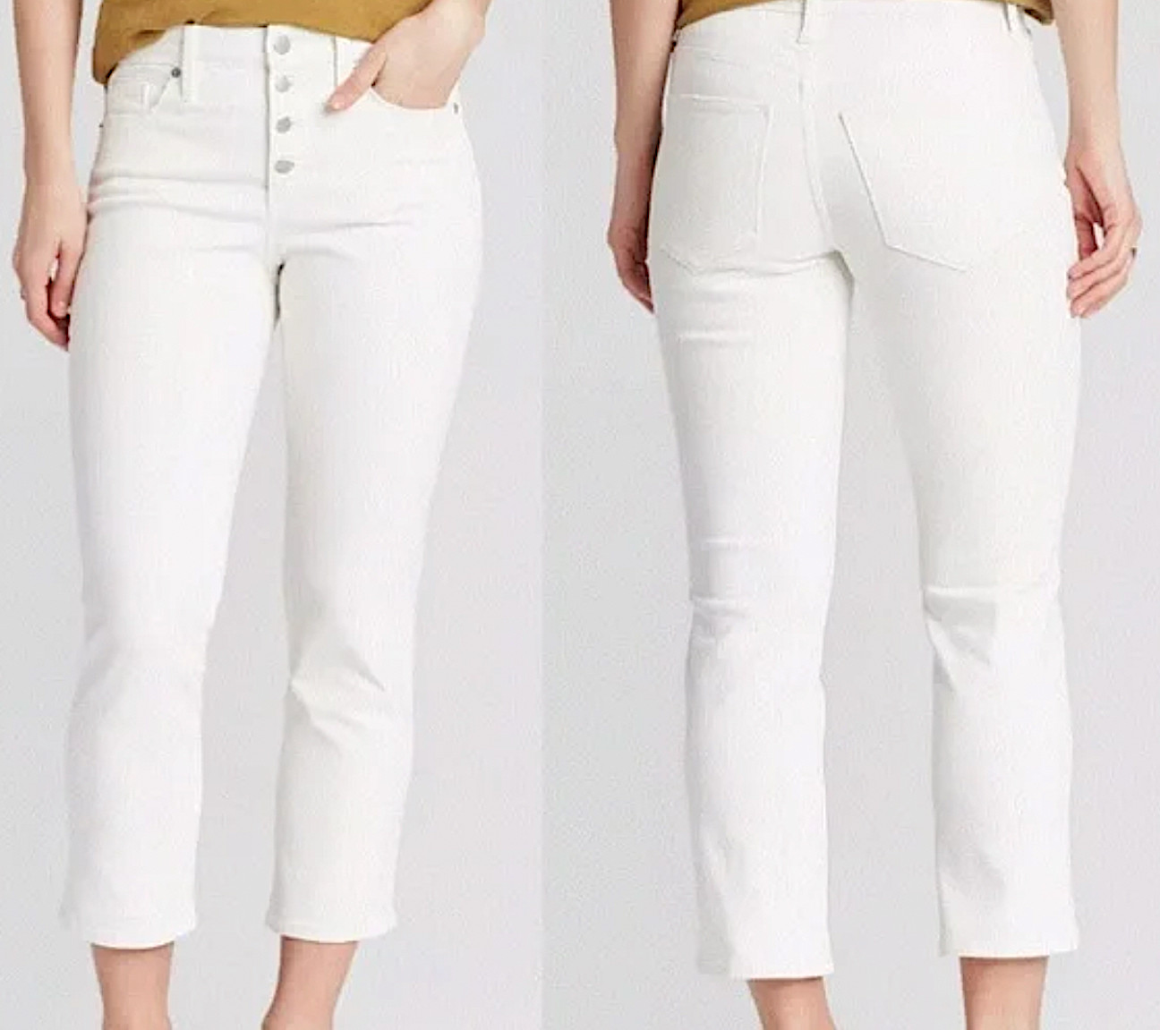 Universal Thread white cream jeans button fly hig… - image 3
