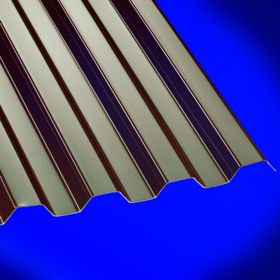 Polycarbonat Wellplatten Profilplatten | 0,8 mm | Trapez 76/18 | Glatt | Bronce
