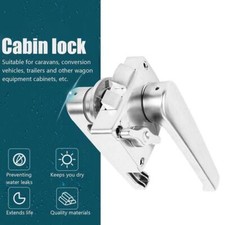 RV Toilet Door Lock Bathroom Door Lock Caravan Boat Latch Handle Keyless Lock_