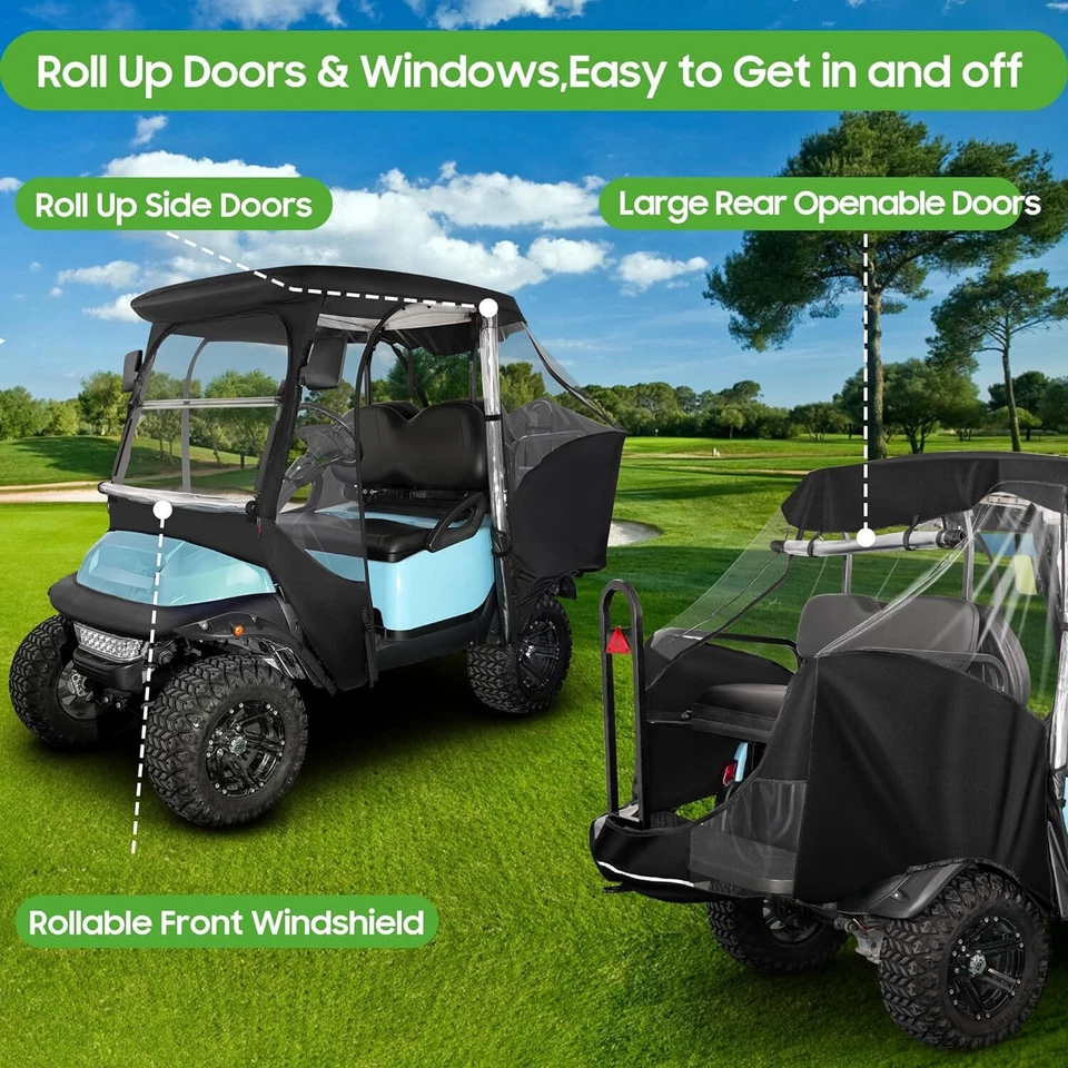 Carcasa de carro de golf de 4 pasajeros para Club Car Precedent con espejo retrovisor lateral de seguridad Foto 3 de 4