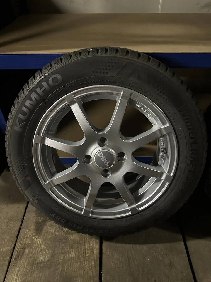 4x DBV Alufelgen 5.5Jx15 Winterreifen 185/60R15 88T KBA 50311 LK 4X100 - Bild 2 von 4