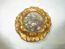 Oval Picture Photo Frame Gilt Resin Rococo Style Vintage Italy  #W/U3
