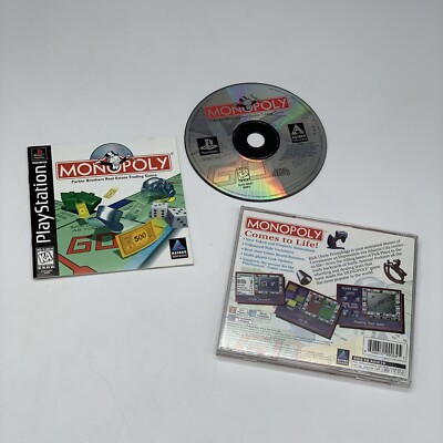 Monopoly Game Sony PlayStation 1 1998 COMPLETE Black Label Tested & Working