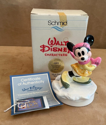 Schmid Walt Disney Minnie Mouse Skaters Waltz Music Box Command Performance vtg