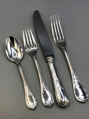 Marly by Christofle France Silverplate 4 piece Place Settings