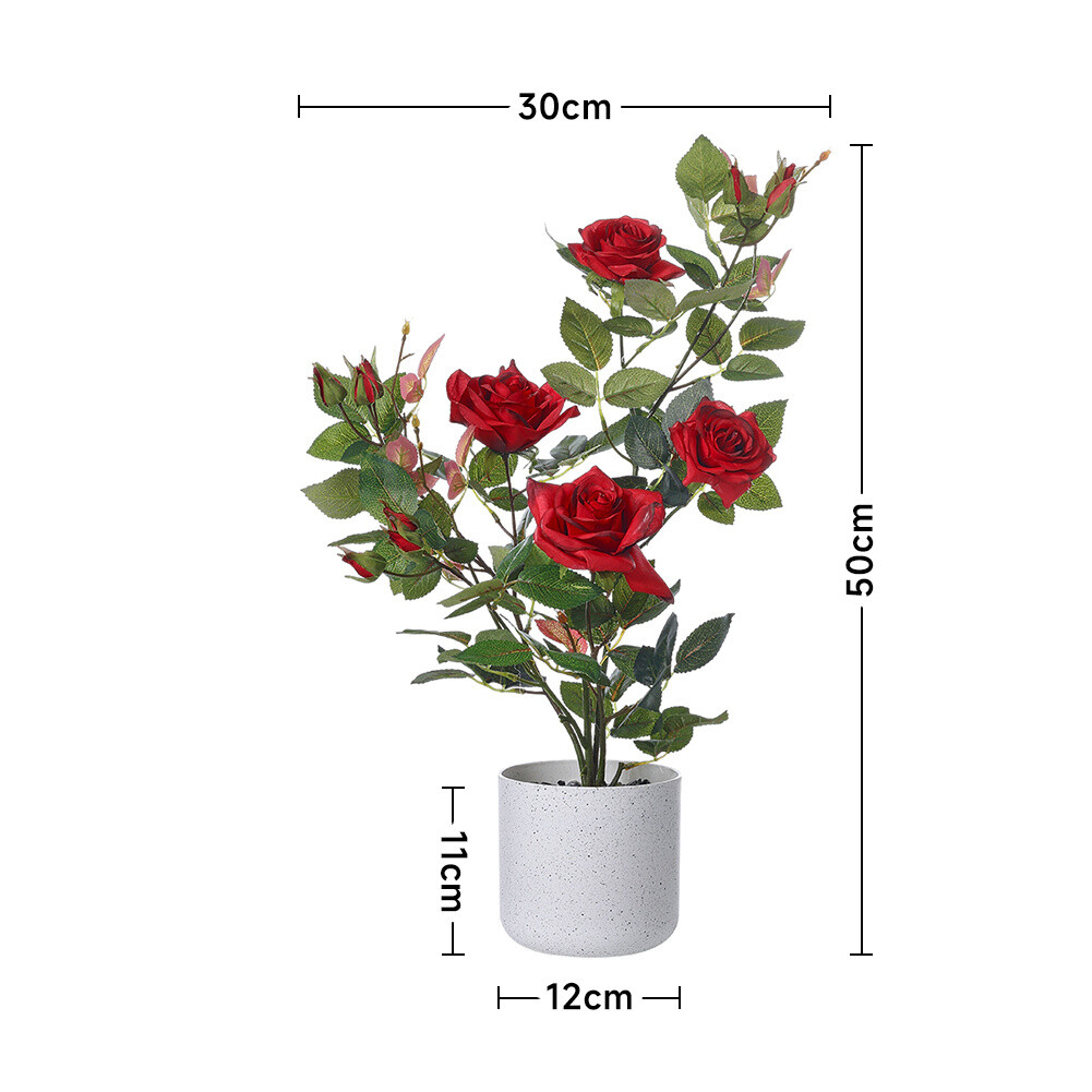 Large Artificial Red Rose Tree in Pot Fake Flower Plant Outdoor