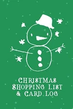 Christmas Shopping List + Card Log: Green Snowman, Publishing 9781723761874-,
