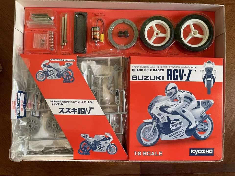 Rare Kyosho HANG-ON Racer SUZUKI RGV-Γ RVG-F  1/8 RC BIKE Pepsi Japan IN STOCK - Image 2 of 4