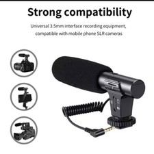 MAMEN Video Recording Microphone with Long Spring Cable Plug and Play for Phone