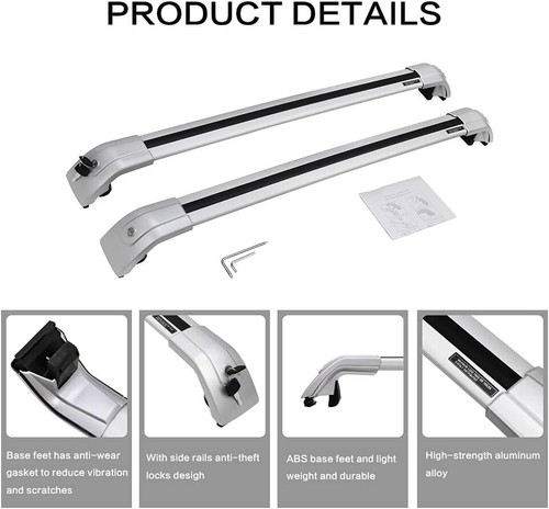 Adjustable Aluminum Cross Bars for GLC X253 16-21 Anti-Theft Roof Rack 2Pcs - Bild 38 von 48