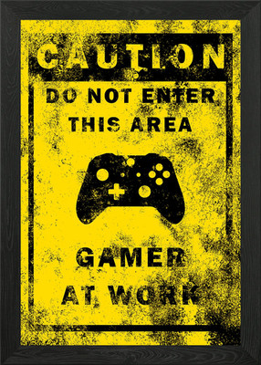 GAMER AT WORK Gerahmtes Wandbild Poster Leinwanddruck Bild