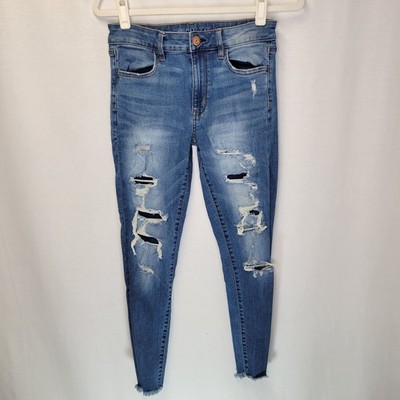 American Eagle Women's Size 6 Jeans Hi Rise Jegging Distressed