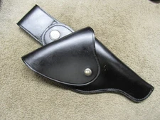 Vintage JAY PEE Black Leather Military or Police Holster 4" Med Revolver 38 Spcl