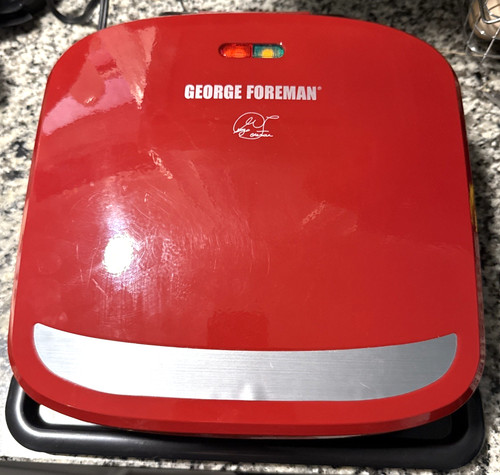 George Foreman 4-Serving Removable Plate Grill and Panini Press, Red, GRP360R