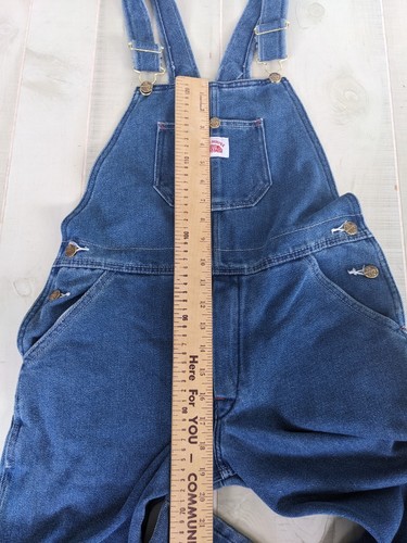 Round House Blue Denim Premium Bib Overalls Kids Size 14 Workwear Chores NWT - Picture 5 of 11