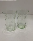 Vintage Depression Green Uranium Glass Cups (2)