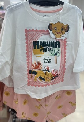 Disney Der König der Löwen Hakuna Matata Shorts Pyjama Set UK Größe 4-20 2XS-XL