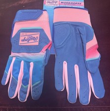 RAWLINGS WORKHORSE ROYAL/PINK ADULT FUN BURST BATTING GLOVES MEN  S MEDIUM   