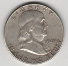 1949 P FRANKLIN HALF DOLLAR 90% SILVER 50¢ PHILADELPHIA UNITED STATES OF AMERICA