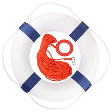 20" Foam Life Ring Preserver with 98ft Floating Rope Marine Boat Pool Safety