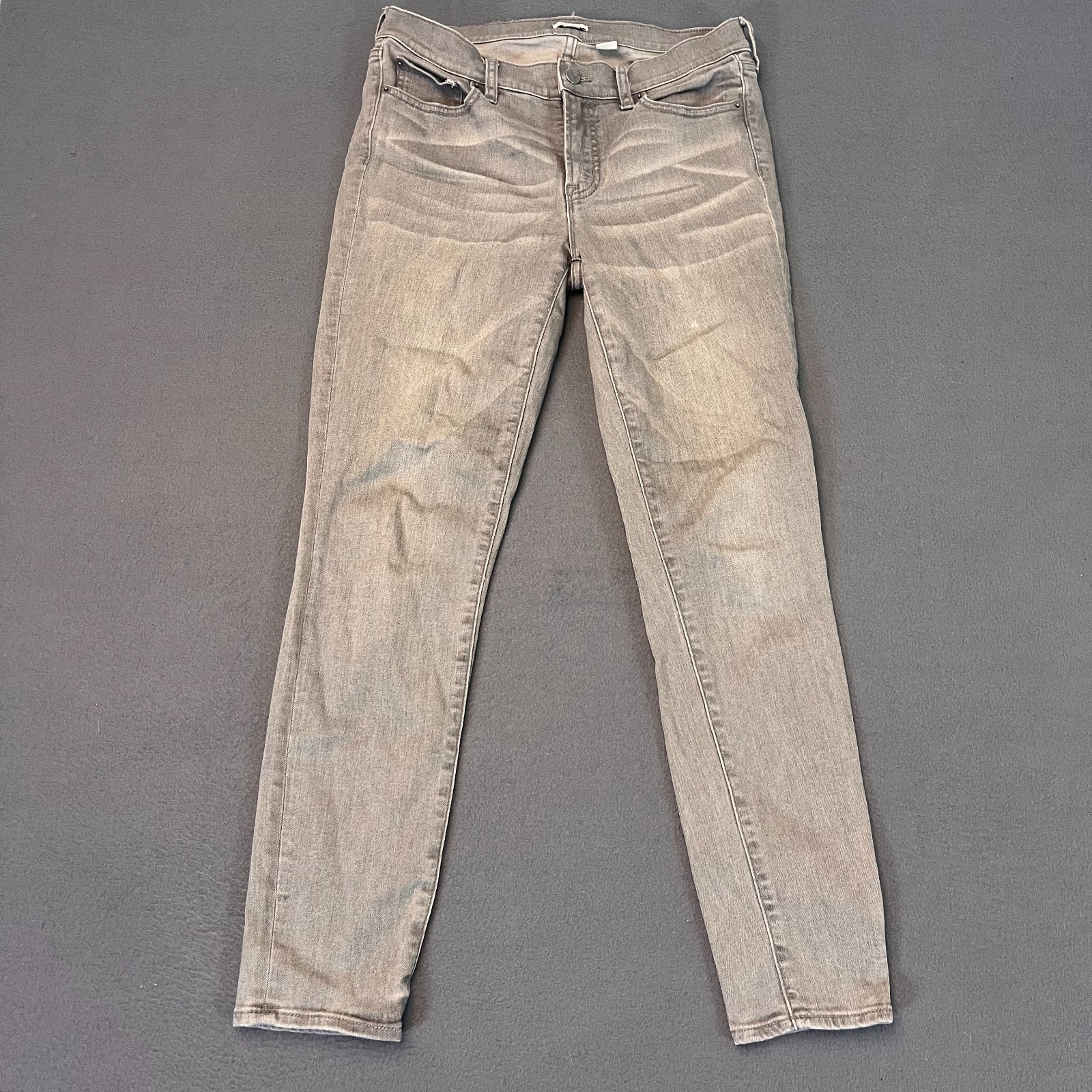 J.Crew Women’s Gray Skinny Jeans Sz 28 Stretch Denim Slim Fit Pants Casual Faded