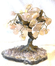 Vintage Amethyst Bonsai Tree Gemstone Tree on Amethyst Base Crystal Wire